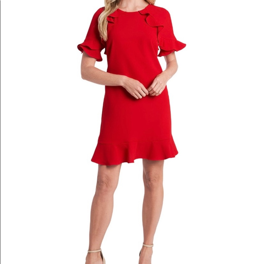 Cece ruffled A-line dress